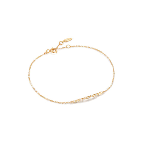 14kt Gold Stargazer Natural Diamond Bar Bracelet